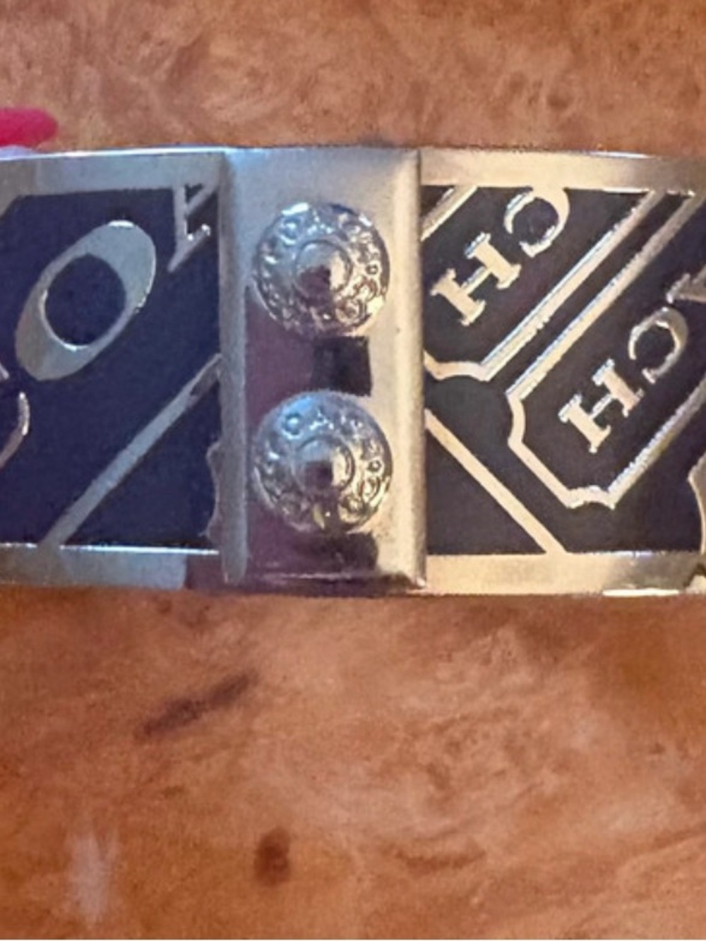 Coach Black and Silver HC Logo Women’s Belt